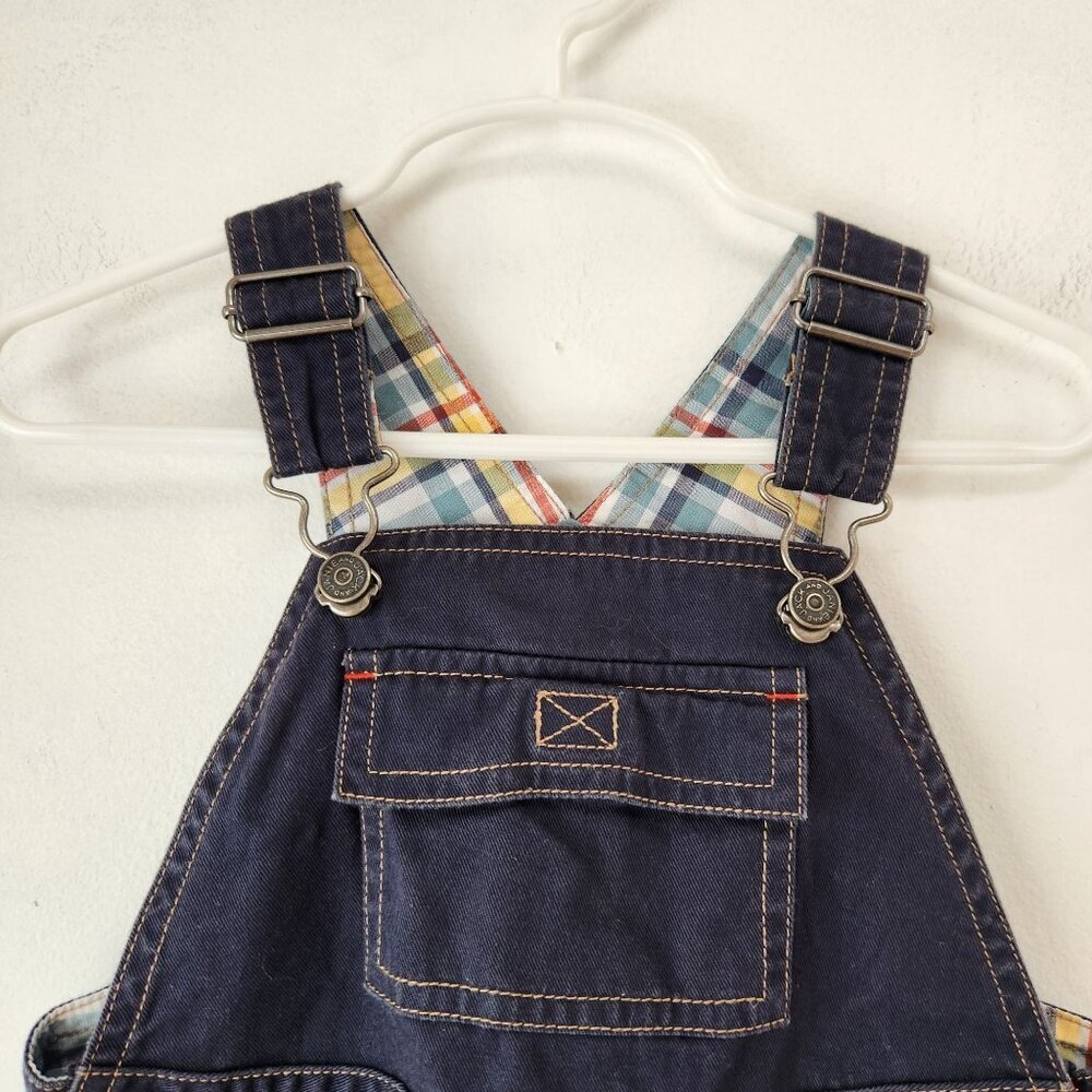 Janie and Jack Boys Overalls Shorts Blue Shortalls Outfit Embroidered 18-24M - Picture 5 of 8